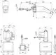 Ideal Standard Armatur mit Sensor zur Steuerung, abgebildet mit verschiedenen Ansichten und Abmessungen. Technische Details und Montageinformationen sind sichtbar.